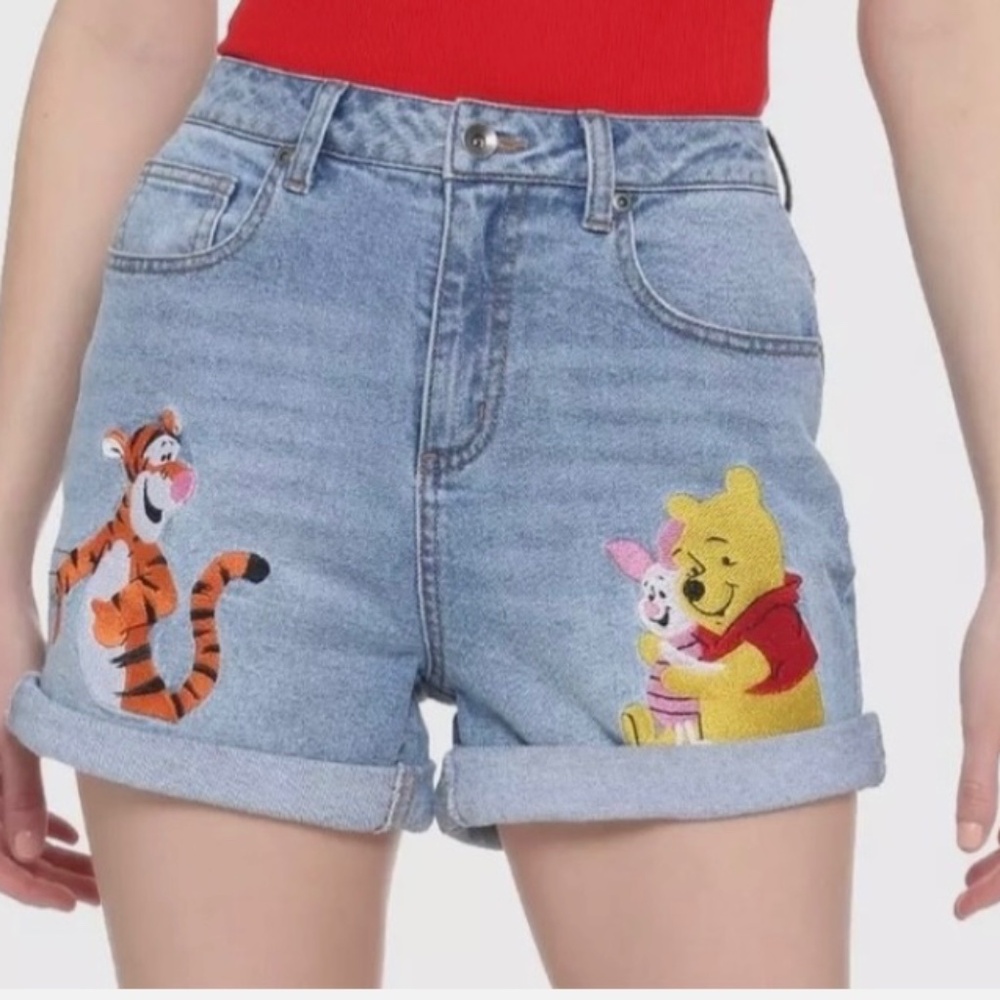 Disney Winnie The Pooh Denim Embroidered Shorts size 13
